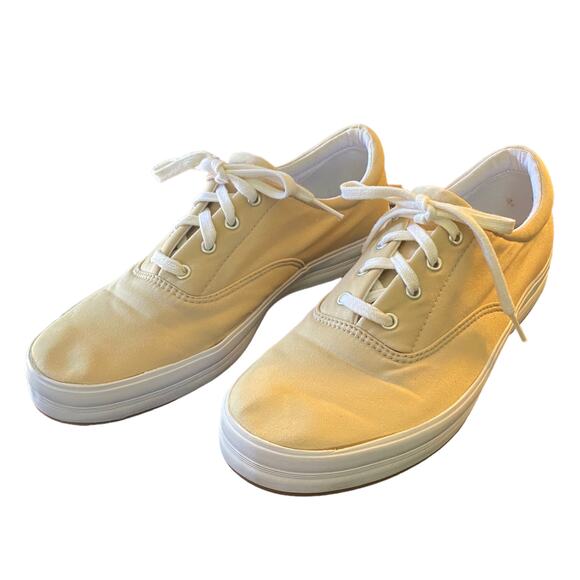 Keds Beige Tan Canvas Sneakers Size 11 WF-03452M - Picture 1 of 8